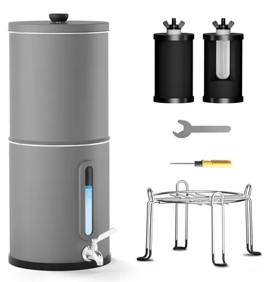 Schwerkraft-Wasserfilter 8,5 L für Zuhause & Camping, Grau