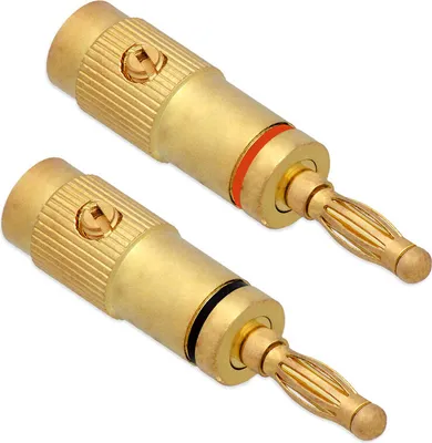 RHODINIERT HIFI LAUTSPRECHER Kabel Bananenstecker Abschließbar Banana