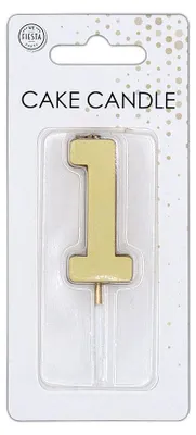 Produktbild von Zahlenkerze Kuchenkerze 4,5cm gold 1