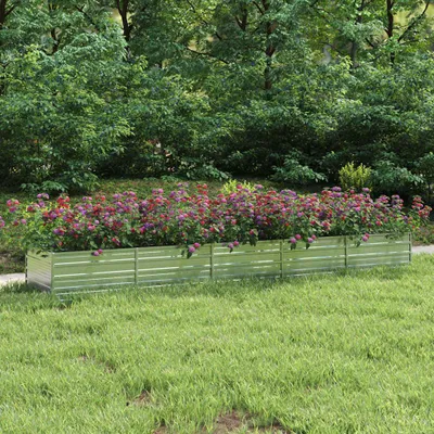 Produktbild von vidaXL Garten-Hochbeet 400x80x45 cm Verzinkter Stahl Silber
