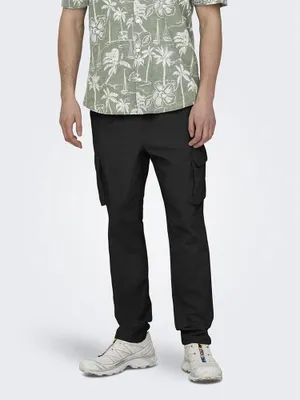 Obrázek produktu pro Only & Sons Linus 0007 Cot Lin Cargo kalhoty Black M Pánské Black M