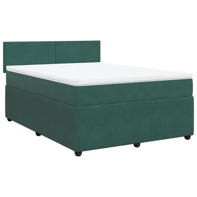 Produktbild von Boxspringbett mit Matratze Dunkelgrün 160x200 cm Samt