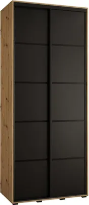Produktbild von MEBLE KRYSPOL Cannes 4 Schrank mit 2 Schiebetüren - 205,2x100x60 cm - Artisan Schwarz Schwarz
