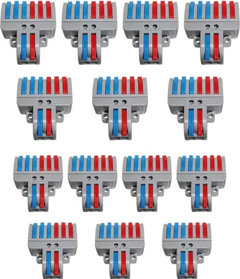 Produktbild von Elektrische Verbindungsklemmen Set, 10 Stück, 32A 600V, 8-polig Hebel-Klemmen, für Kabel 0,5-4,0mm²
