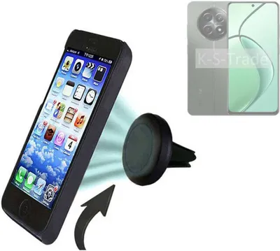 Produktbild von K-S-Trade Kompatibel mit Realme 12 5G Auto Handy Halterung KFZ Halter Lüftungsgitterhalterung Air Vent mount Smartphone Halter