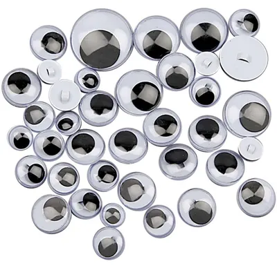 Produktbild von Wackelaugen - Sortiment, zum Aufnähen, D 8-20 mm, 250 sort./ 1 Pck [HOB-50140]