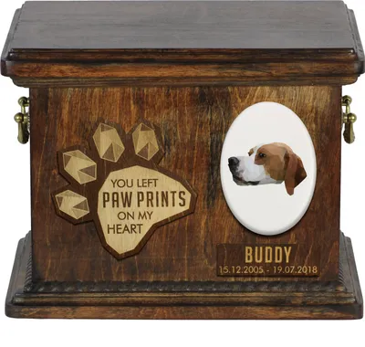 Produktbild von English Pointer, Englischer Pointer Personalisierte Hundeurne mit Gravur, Erinnerungsbox für Hundeknochen von der Marke Art-Dog