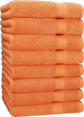 Produktbild von Betz 8 Stück Handtücher 50x100 cm PREMIUM 100% Baumwolle Farbe: orange