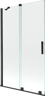 Zdjęcie produktu dla Mexen Velar parawan nawannowy 2-skrzydłowy rozsuwany 110 x 150 cm, transparent, czarny - 896-110-000-01-70