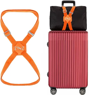Imagen del producto de Correa ajustable para equipaje con hebillas, color naranja