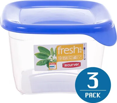 Produktbild von Curver pojemnik na żywność "fresh&go" kwadratowy 0,45l /niebieski/ transparentny