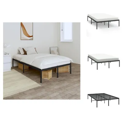 Obrázek produktu pro vidaXL Rám postele kovový černý 135x190 cm - Postele a rámy postelí