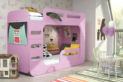 Produktbild von Kinderbett Doppelstockbett Stockbett Jugendbett Bett Betten Rosa Holz Sofort