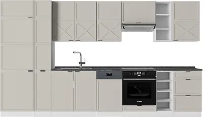 Produktbild von Küchenzeile Vicco Fame-Line GrauBeige/Weiß 355 cm , AP Anthrazit, Model 50572