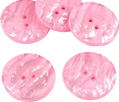 Produktbild von 5 Kunststoffknöpfe in Perlmuttoptik 38 mm rund 2 Loch-Knöpfe