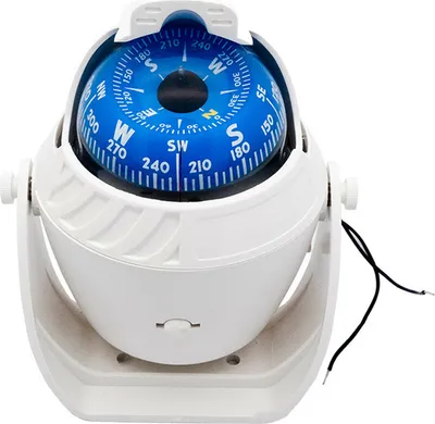 Image de Boussole éclairée, médiator magnétique de haute précision pour réglage de la déclinaison, boussole marine étanche avec lumières LED, blanc