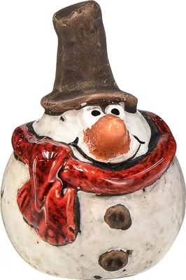 Produktbild von Keramik Schneemann Figur Set 6er, Weiß, 6,9cm – Winterliche Weihnachtsdeko Dekofiguren, 6 Stück