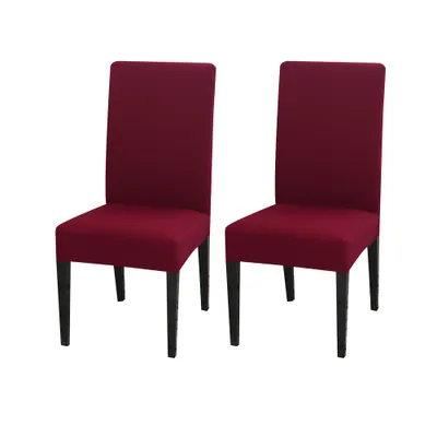 Immagine prodotto di set di 2 coprisedia elasticizzati unicolori, coprisedia elastici moderni per la casa, la cucina e l'hotel, rosso