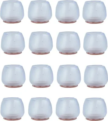 Produktbild von Pack of 16 Silicone Chair Leg Caps Furniture Chairs Floor Protection Protective Cover Elastic Furniture Silicone Protective Cover Round 30-40 mm