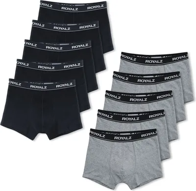 Produktbild von ROYALZ Unterhosen Herren Boxershorts men 10er Pack klassisch für Sport und Freizeit, 10er Pack (95% Baumwolle / 5% Elasthan)