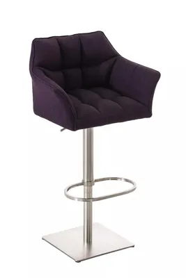 Produktbild von In And OutdoorMatch Barhocker Eusebio - Dunkelviolett - Kunstleder - Mit Rücken- und Armlehne - Ergonomisch - 1er-Set - Höhenverstellbar - Deluxe