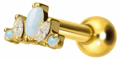 Produktbild von Ohrpiercing Titan Ohrpiercing mit Innengewinde LOTUSBLÜTE Gold Stablänge: 6mm
