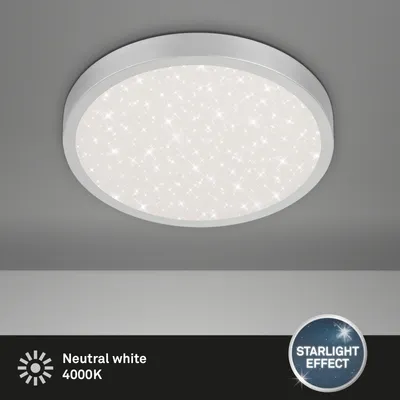 Immagine prodotto di BRILONER RUNA Plafoniera LED, decorazione a stella, luce bianca neutra, colore argento, 38 x 5 cm
