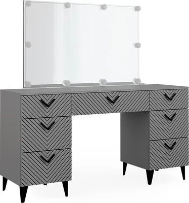 Produktbild von Schminktisch Vicco Anett Grau 150 cm mit LED Beleuchtung, Model 40715