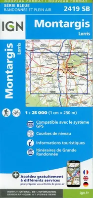 Zdjęcie produktu dla Montargis. Mapa Lorris w skali 1:25 000
