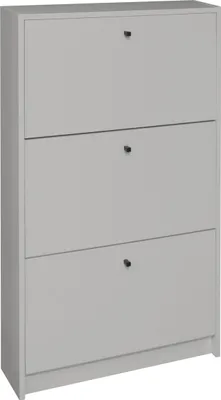 Produktbild von Schuhkipper >Flap< in kreidegrau matt lack, Holzwerkstoff - 60x104x16cm (BxHxT)