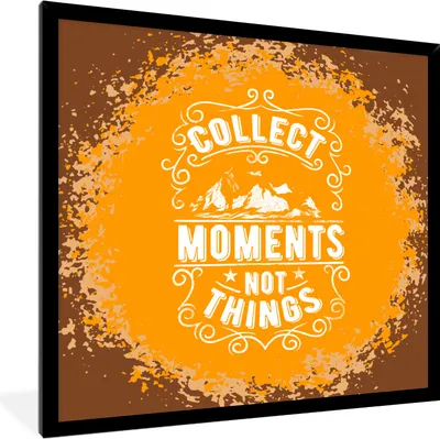 Produktbild von MuchoWow® MuchoWow® Gerahmtes Poster Jahrgang - Berg - Text 40x40 cm - Poster mit zchwarzem Bilderrahmen - Mit Rahmen - Wanddekoration Schlafzimmer