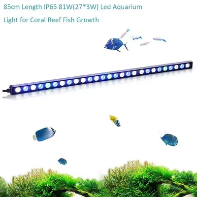 Image de Lampe LED pour aquarium, lumière bleue, 81W, boîtier en aluminium de 85 cm