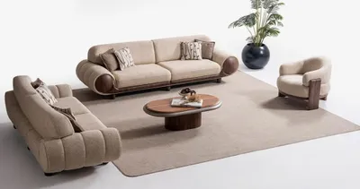 Produktbild von Moderne Wohnzimmer Couchgarnitur Designer Sofas Luxus Sessel 3tlg