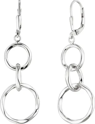 Produktbild von Ohrhänger Ohrringe Boutons Ohrschmuck 3 verkettete Ringe 925 Silber Damen