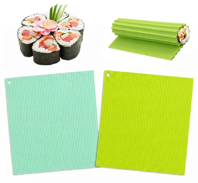 Sushimatte aus Silikon, 2 Stück, 20 x 22 cm, wiederverwendbar