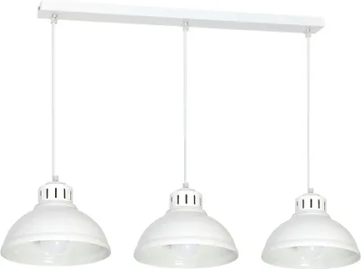 Produktbild von Pendelleuchte Industrie "Sven" Weiß Metall 3-flammig Hängelampe Wohnzimmer Esszimmer Esstisch
