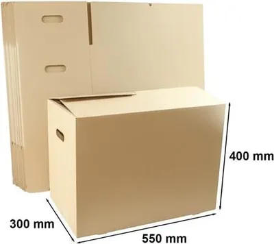 Obrázek produktu pro Velké a pevné stěhovací boxy 550 x 300 x 400 mm, 10 kusů