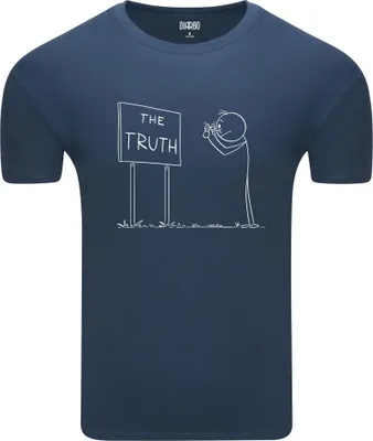 Obrázek produktu pro Diarbo pánské tričko s klasickým potiskem Discovering the truth modré velikost M