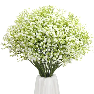 10 Kunstblumen Schleierkraut, weiß, 58 cm, realistisch