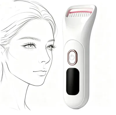 Produktbild von Beheizte Wimpernzange Elektrisch mit LED-Anzeige – Wimpernbürste für Biegung, 3 Temp-Stufen Wimpernformer wiederaufladbar
