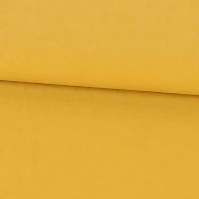 Produktbild von Bekleidungsstoff Meterware Sorona Leinen Stretch uni ocker gelb 1,34m