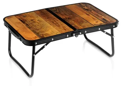 Image de Table pliante pour camping - Table de pique-nique - Aluminium - 60 x 40 x 25 cm - Portable - Légère - Compacte - Marron
