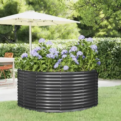 Produktbild von Pflanzkübel Anthrazit 140x140x68 cm Pulverbeschichteter Stahl , Gabionen Design 2024