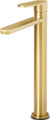 Produktbild von BELIANI Hohe Waschtischarmatur Gold aus Messing Matt Einhebelmischer Mischbatterie Waschbeckenarmatur Wasserhahn Badezimmer Modernes Design