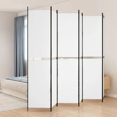 Image de The Living Store 6-pcs. Paravent blanc 300x220 cm tissu