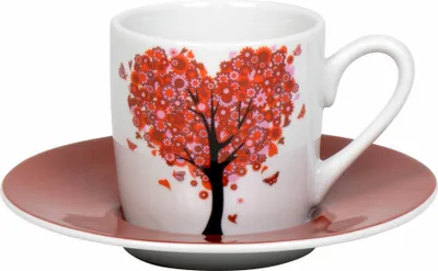 Produktbild von Könitz Espressotasse Love Grows mit Untertasse, Becher, Porzellan, Rot, 85 ml, 11 5 053 2739