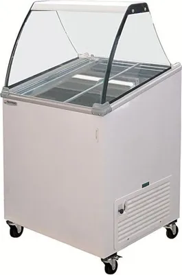 Produktbild von KBS Speiseeisverkaufstheke mit gebogener Frontscheibe 719x615x1296 mm weiß