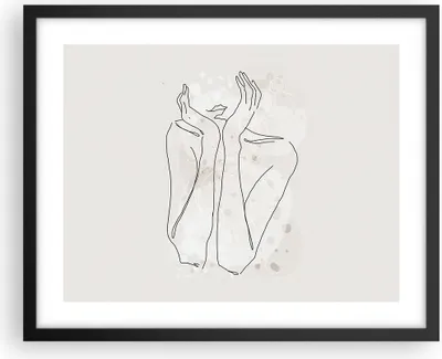 Produktbild von Gerahmtes Poster - Schwarzer Rahmen - Grafik Frau Licht - 50x40 cm - Wand Bild - Wanddeko - Wandbilder - Kunstposter - Wandposter - Bilderrahmen - Bilder - Kunstdruck - P2BAA50x40-4656