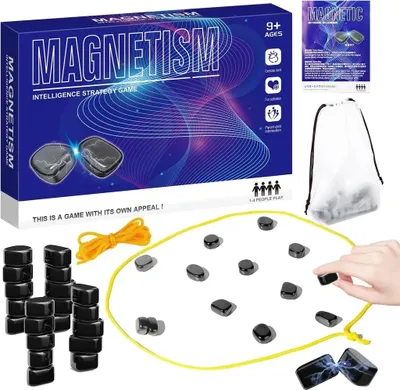 Produktbild von Magnetspiel,Tragbar Magnetisches Schachspiel mit 20 Stück & 2 Würfeln, Magnet Schach Tischspiele, Magnet Spiel für Camping,Reisen,Geburtstage,Familien