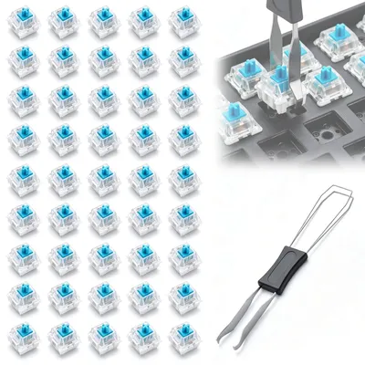 45 Klick-Tastaturschalter, 3-polig, staubdicht, für mechanische Tastaturen